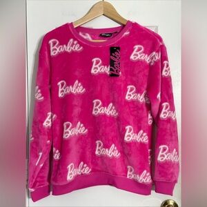 Barbie PLUSH CHARACTER LOGO SWEATSHIRT Size S Small NEW NWT